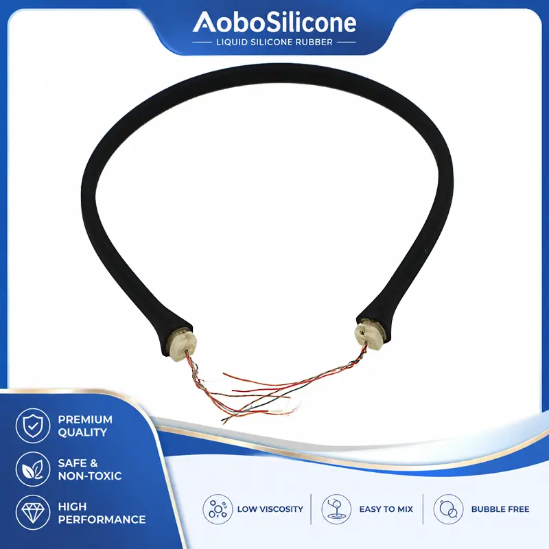 Um den Hals getragenes, mit Silikon übergossenes Kabel